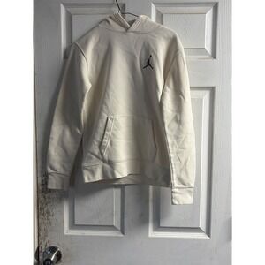 Jordan Jumpman Fleece Hoodie Off White Cream Pullover Kangaroo Pocket Small